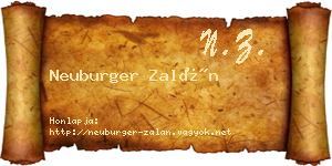 Neuburger Zalán névjegykártya